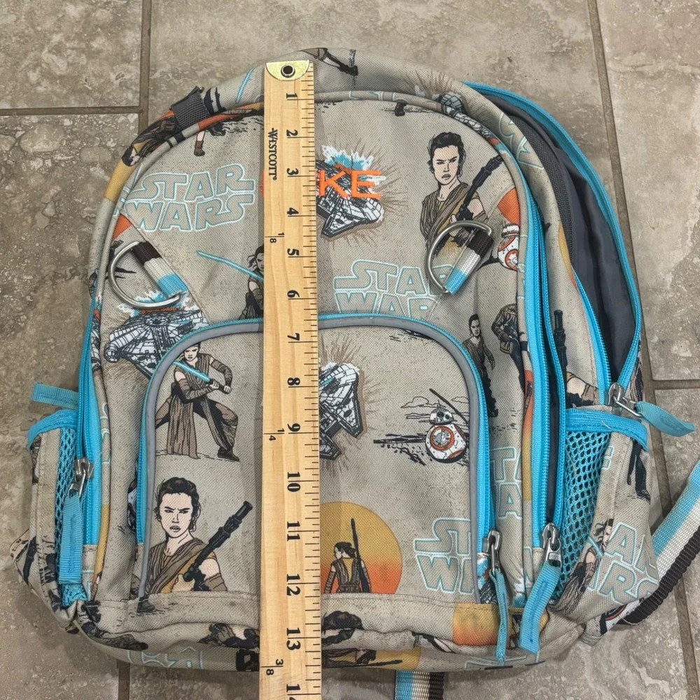 Pottery Barn Kids Star Wars Rey Millennium Falcon Backpack Tan Blue  Small